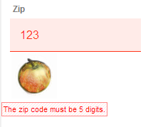 A customized error icon.